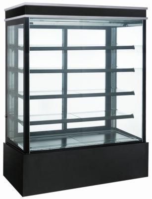 Square Glass Stainless Steel Cake Display Food Equipment Fridge Showcase