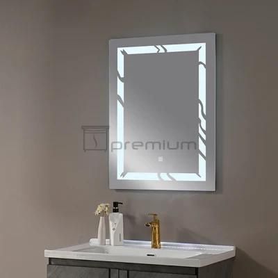 China Factory 2022 LED Bathroom Mirror Beauty Salon Mirrors Bathroom LED Mirror Illuminated LED Wall Mirror for Home Hotel Furniture