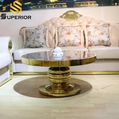 Hotel Metal Gold Glass Top Center Coffee Table for Sale