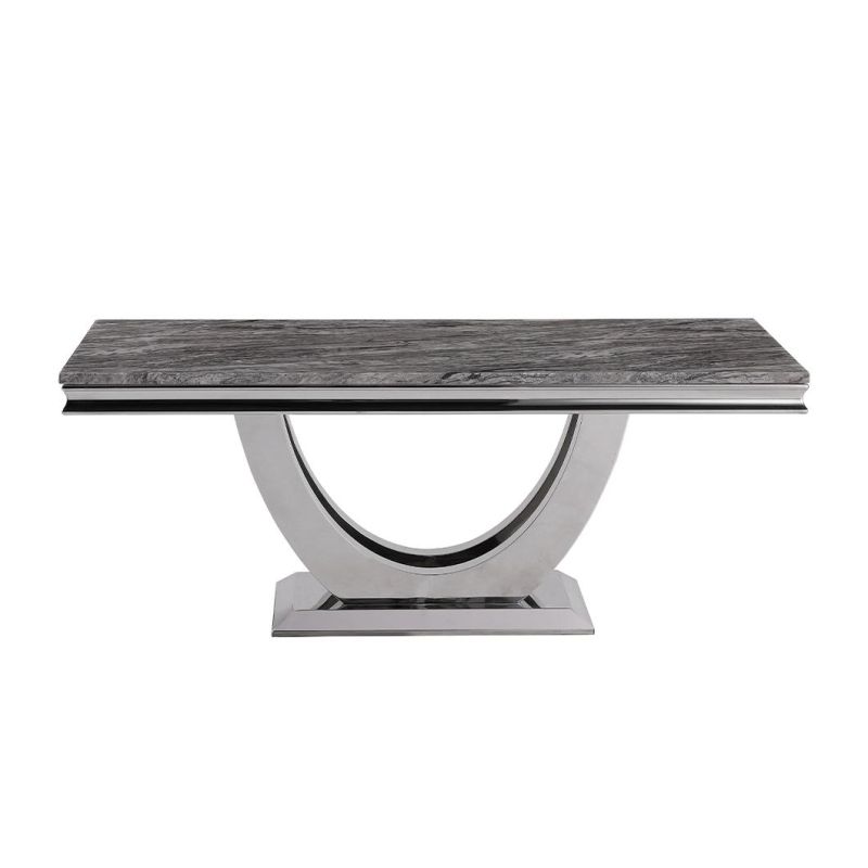 High Quality Glass Marble Stainless Steel Black Coffee Table Cheap Design Modern Living Room Furniture