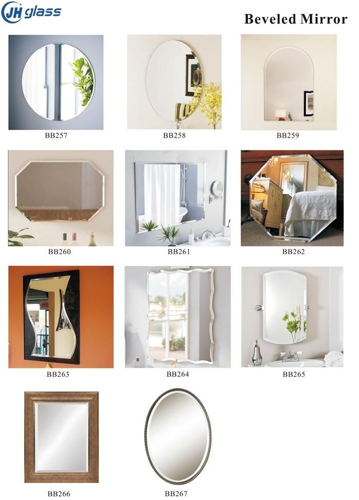 Factory Sale Classic Style Home Decoration Bathroom Mirror with Glass Shelf Silver Mirrror Aluminum Mirror
