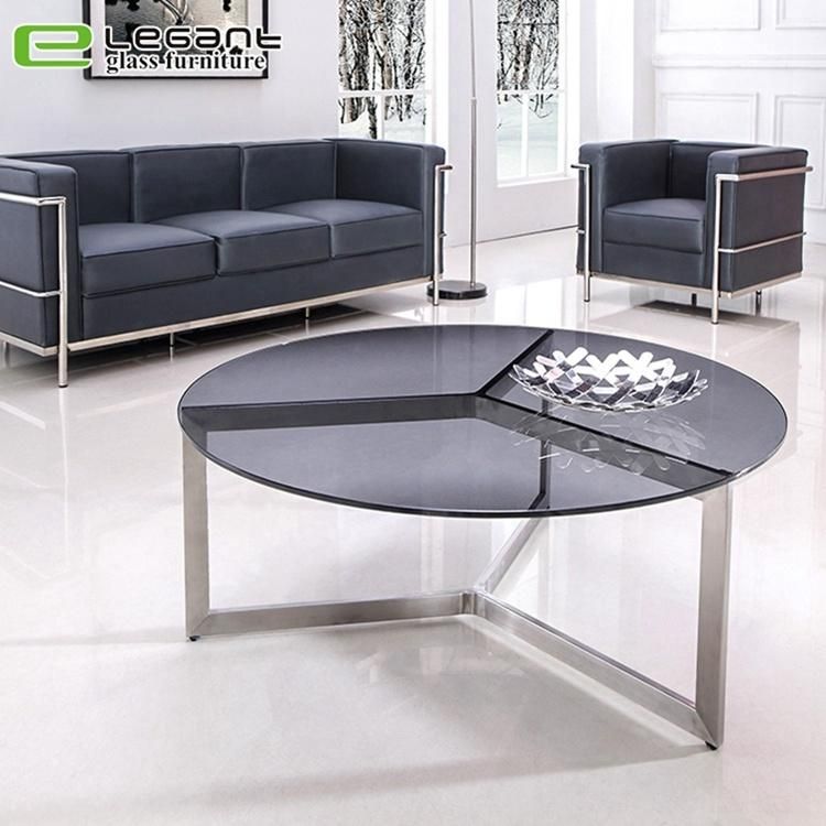 Modern Iron Frame Tempered Glass Tea Coffee Table for Coffee Shop