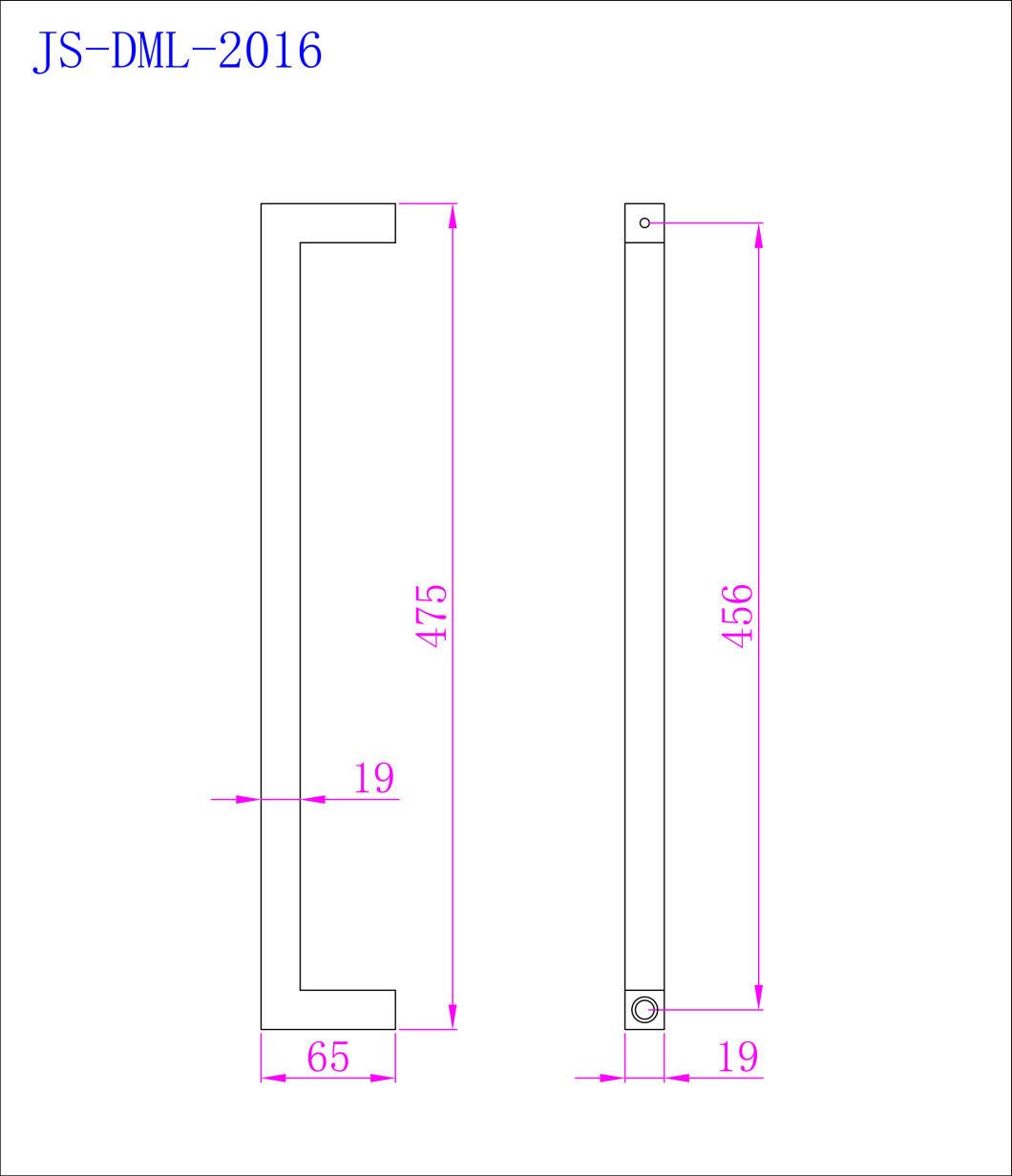 Simple Style Stainless Steel Door Handle for Glass Door Mirror Polished Bright Chrome Cc456 or Customized Height Customized Color SGS Reach Passed