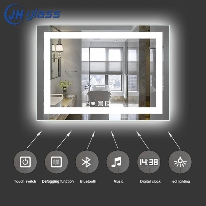 Black Framed Wall Mirror LED Bathroom Mirror Framed Bathroom Mirror with Lighting