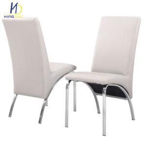 Factory Direct Comfortable Restaurant Soft PU Leather with Chromed Metal Legs Dining Chairs