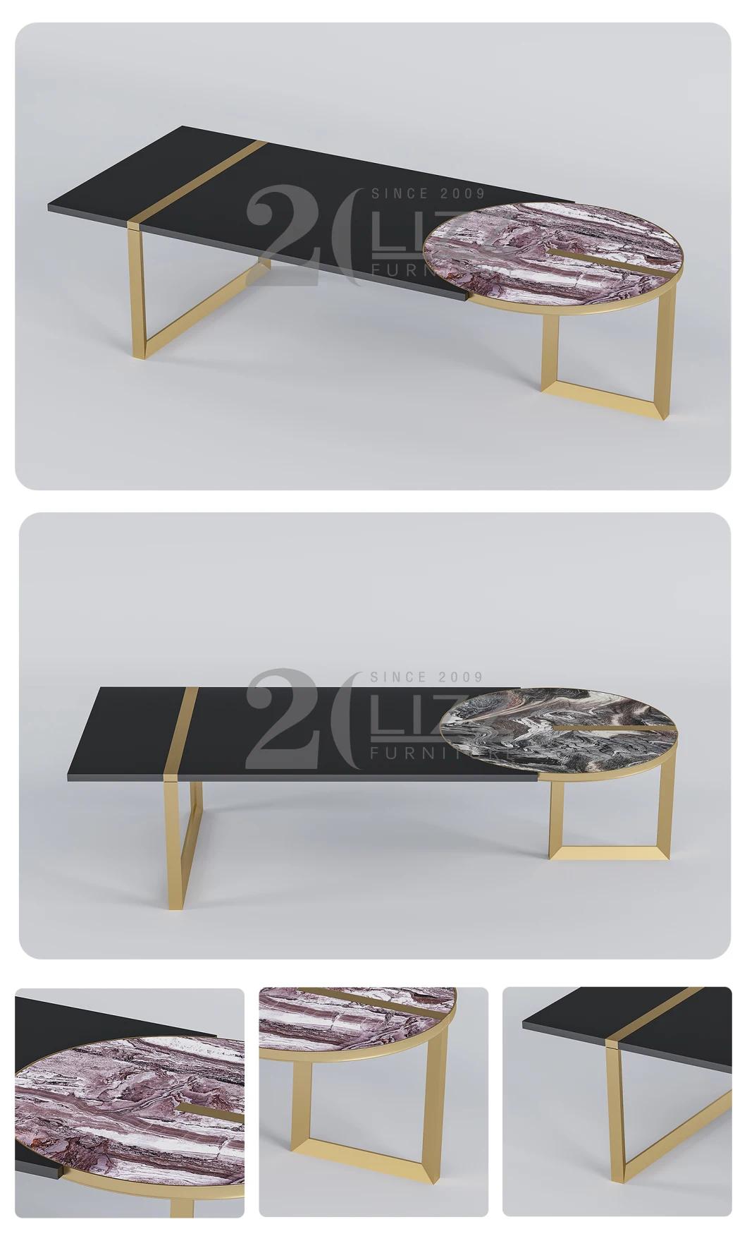 Antique Chinese Style Living Room Furniture Stainless Steel Legs Excellent Pattern Coffee Table