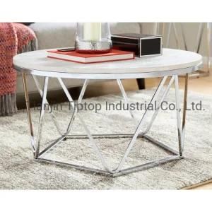Modern Design Stainless Steel Living Room Furniture Luxury Gold Frame Centre Table Round Coffee Table