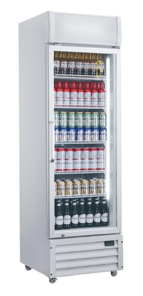 up & Down Double Glass Door Refrigerated Cooler Showcase for Beverage Juice