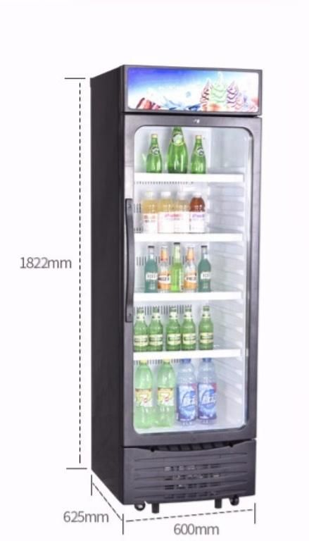 186L 216L 316L Upright Glass Door Display Showcase for Supermarket and Restaurant with Ce