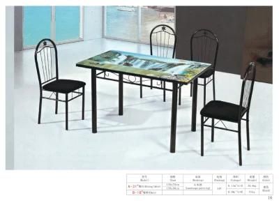 Metal Leg Home Furniture 3D Popular Modern Design Dining Table Set