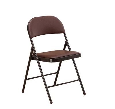 Free Sample Wholesale Steel with Powder Coated Comfortable Upholstered Folding Chair for Banquet