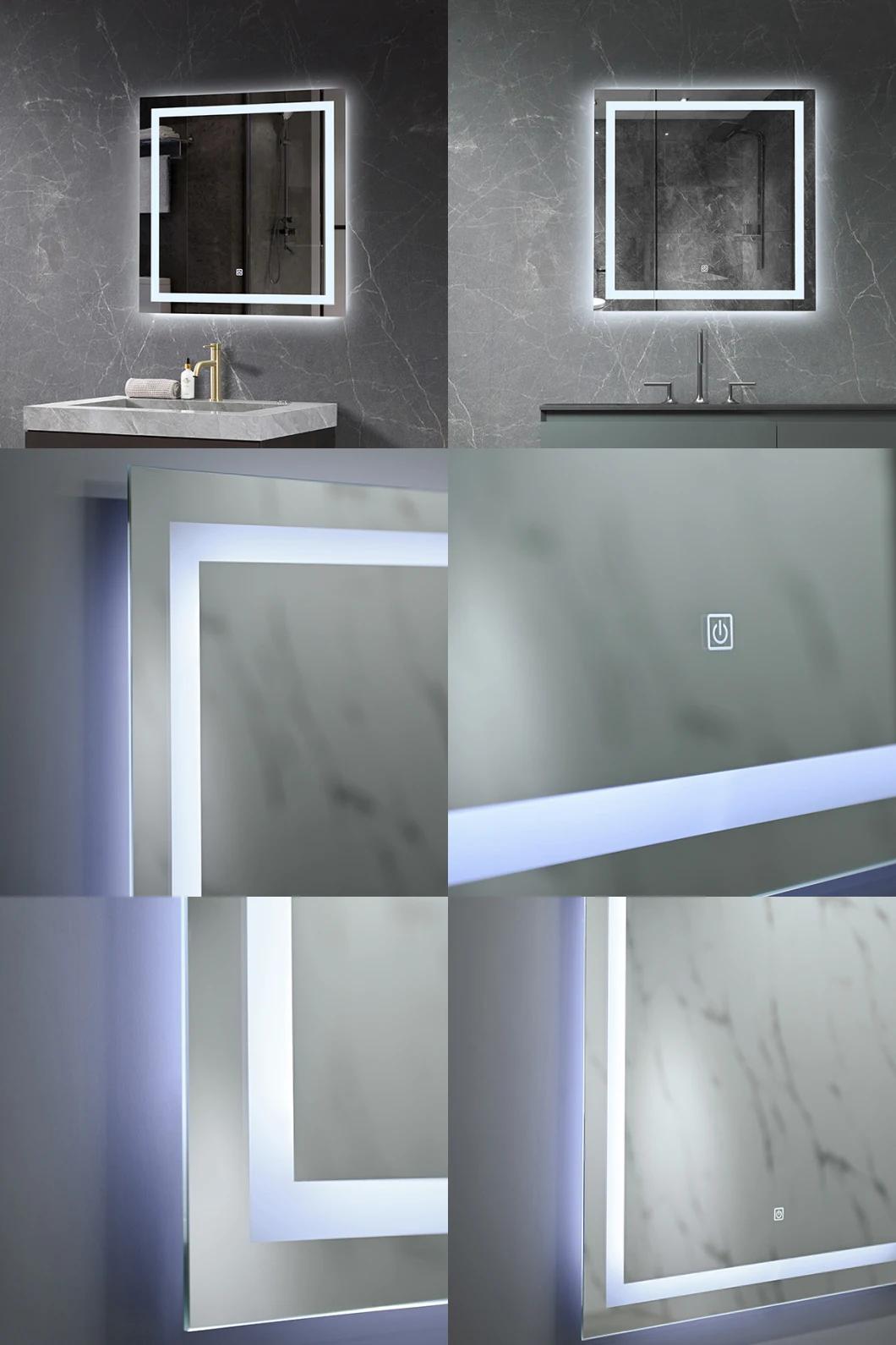 Factory Decorative Glass Wall LED Bathroom Smart Luxury Anti-Fog Illuminated Modern Fashion Mirror