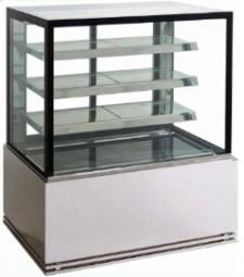 Long Width Floor Standing Flat Glass Door Attractive Design Cake Bakery Bread Showcase Cooler