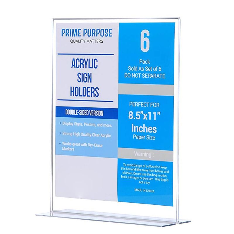 A4 Acrylic Sign Holder L-Shaped and T-Shaped Transparent Slanted Acrylic / PMMA / Plexiglass / Crystal / Plastic / PC / Perspex / Glass Sign Holder 8.5 