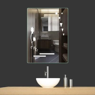 4mm Thick Ce Standard Wall Mounted Bathroom LED Lighted Mirror with Reversible Touch Sensor