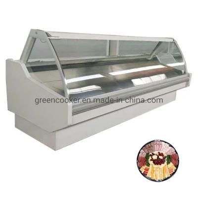 Cheap Curved Bakery Glass Meat Frozen Food Display Showcase