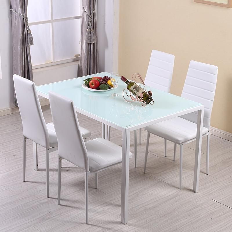 Modern PU White Genuine Stainless Steel Black Dining Italian Woven Brown Real Leather Dining Tables and Chairs Set for Dining Room