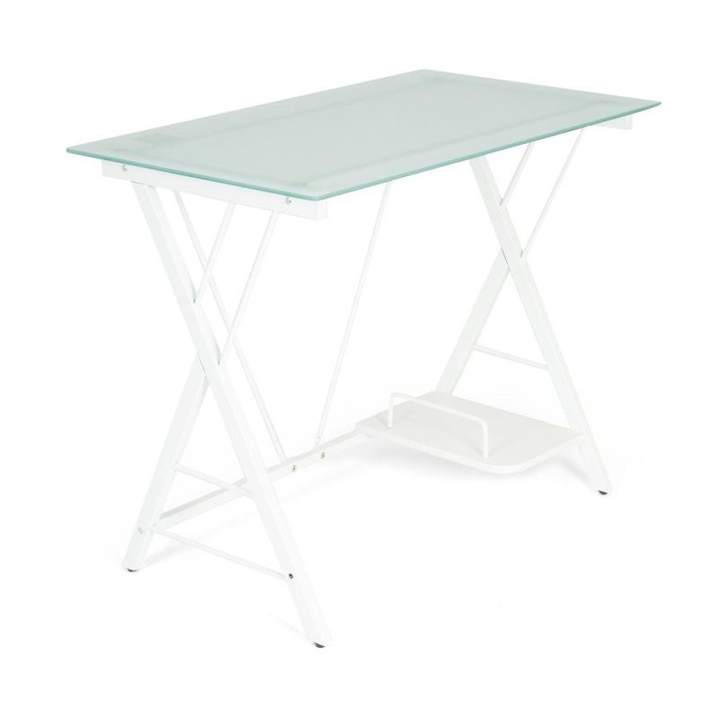 Home Office Furniture Glass Top Computer Table