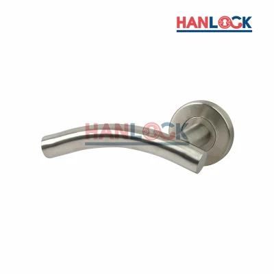 Twist Shape Round Rose Stainless Steel Tempered Glass Door Handle