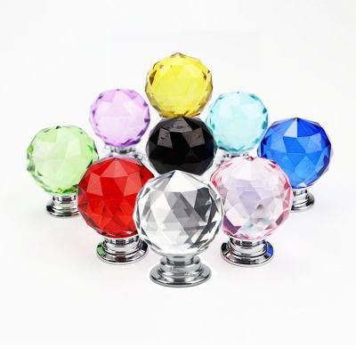 Good Prices 30mm Crystal Door Knob Handles Glass Wardrobes Dresser Knobs