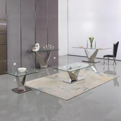 Hot Sale Tempering Clear Glass Royal Dining Room Furniture Set