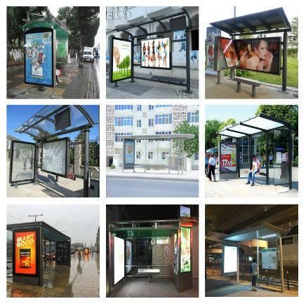 Advertising Stainless Outdoor Waterproof Metal Bus Stop Shelter