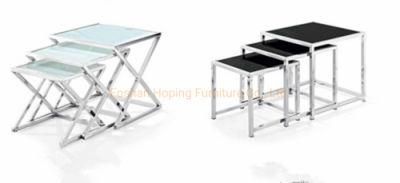 Low Price White Glass Top Metal Center Table Living Room Coffee Table Furniture