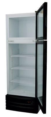 Chest Freezer Double Temperature Double Glass Door Vertical Showcase