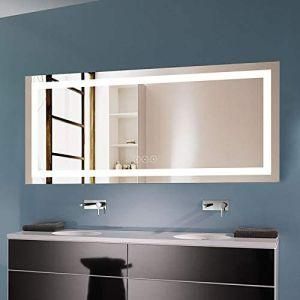 71 X 32 in Horizontal Dimmable LED Bathroom Mirror with Anti-Fog and Bluetooth Function