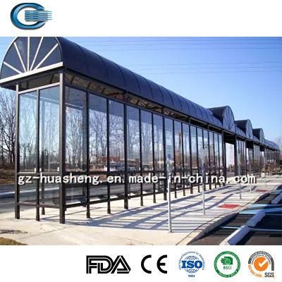 Huasheng Bus Stop Bench for Sale China Bus Stand Supplier Street Furniture Solar Bus Stop Shelter Smart Bus Stop Solar Bus Station