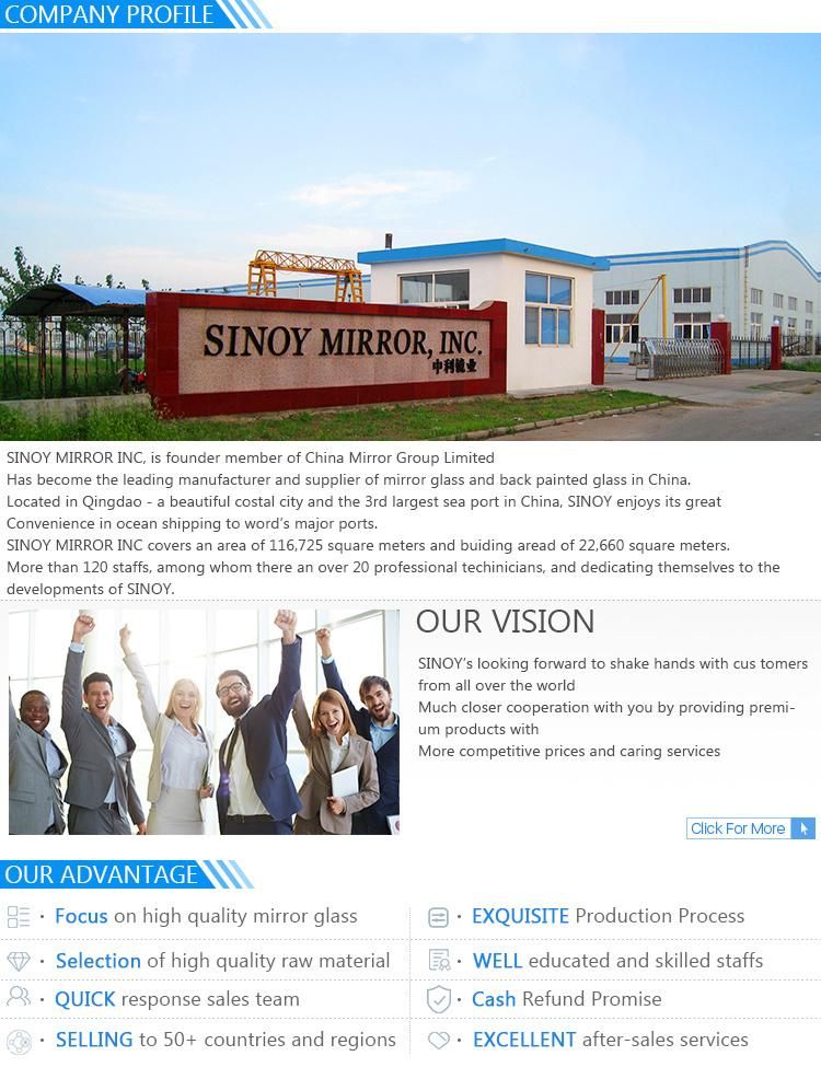 Sinoy Aluminium Mirror Float Glass Mirror