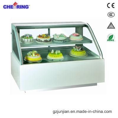 Kitchen Equipment Refrigerator Fan Cooling Front Curved Cake Showcase