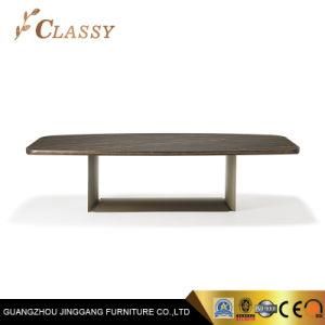 Black Wooden Marble Dining Table Top in Bronze Stainless Steel Lacquered Polished Stand