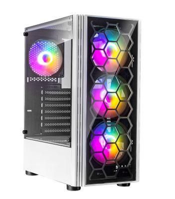 PC Cabinet Tempered Glass ATX Gamer Computer Case with RGB Fan