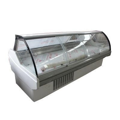 Meat Display Fridge Butchery Display Chiller Curved Glass Deli Display Showcase