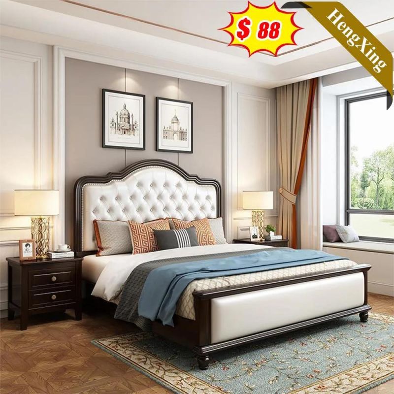 Modern Factory Wholesale Bedroom Furniture Wooden Leather Bed