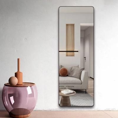 Dressing Mirror Dual Use of Wall Hanging and Floor with Holder