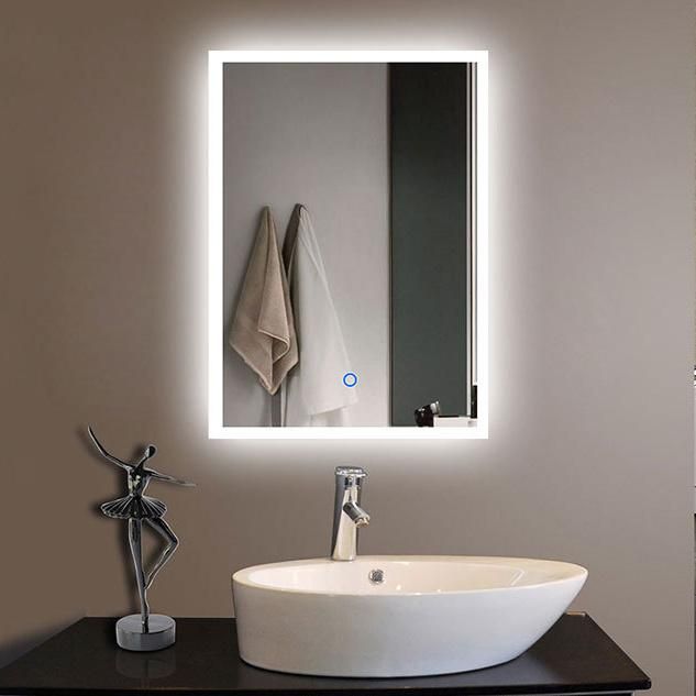 Home Decorative Smart Mirror Wholesale LED Bathroom Backlit Wall Glass Vanity Mirror Silver Mirror Touch Switch LED Bathroom Mirror