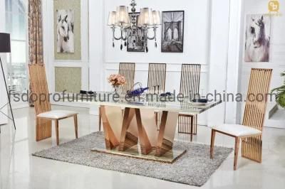 Italian Modern Dining Table Set Luxury Marble High End Factory Manufacturer-D18