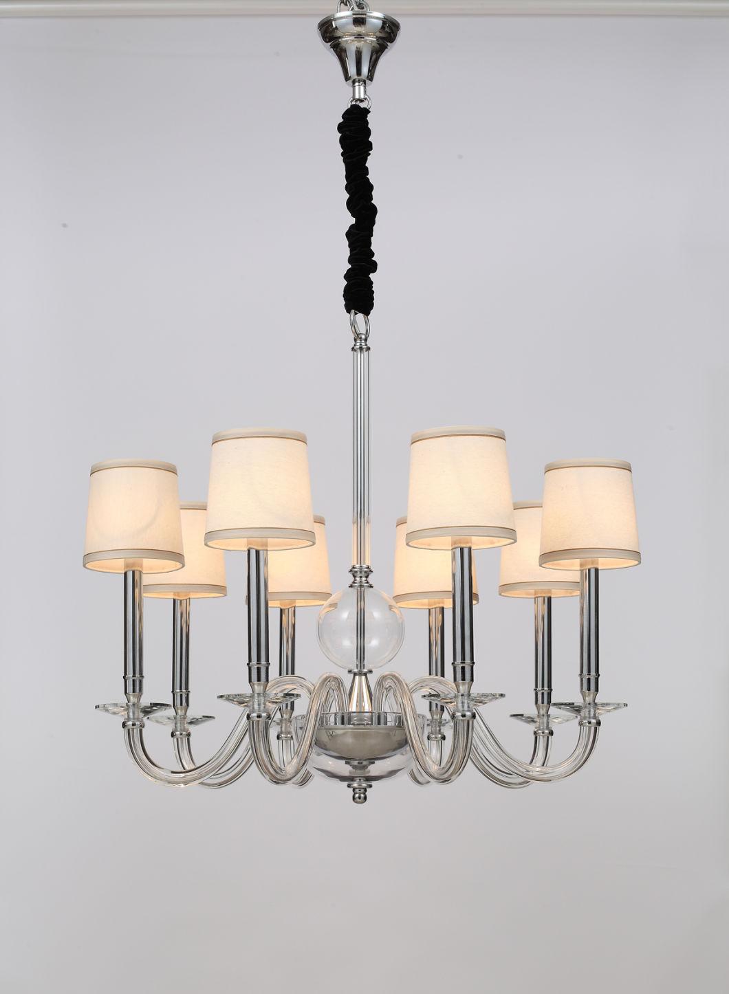 Modern Classic Delicate with Lampshade Living Room Glass Chandelier Lamp