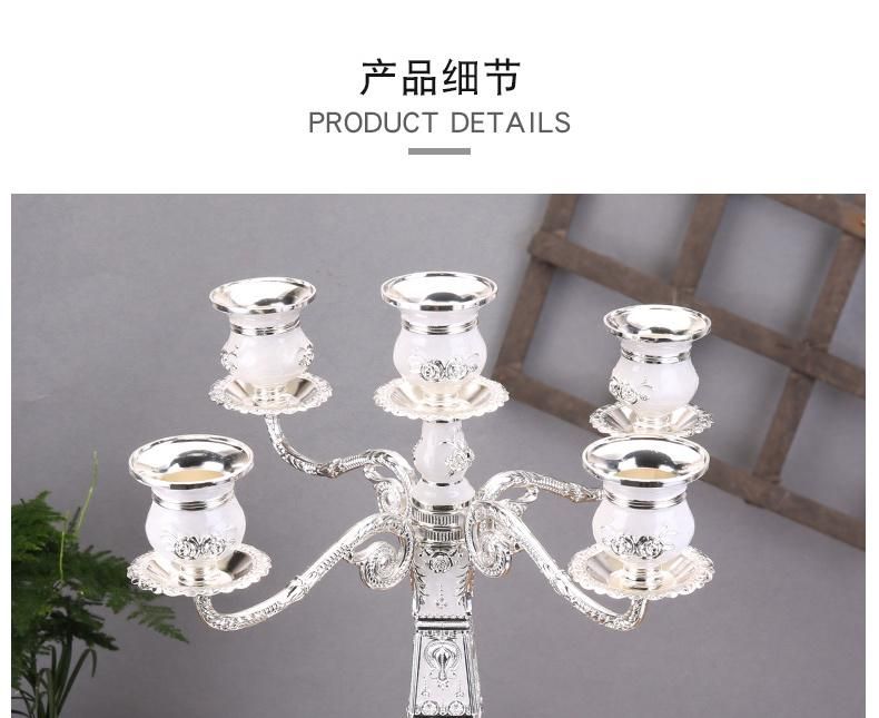 European Style Square Candle Dining Table Candle Holder Decoration Glass Retro Western Food Household Metal Light Luxury Candle Holder