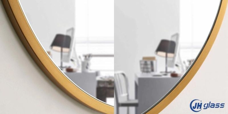 Large Circle Wall Mirror Gold Metal Framed Round Wall-Mounted Bathroom Mirror Hanging for Vanity, Bedroom, Living Room