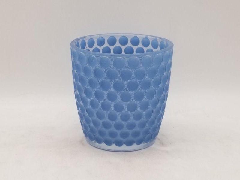 Glass Candle Holder with Various Pattern and Customized Color