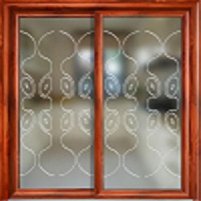 High Quality Chinese Style Wood Grain Color Aluminium Sliding Doors