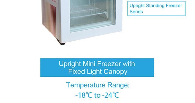 50L Glass Door Ice Cream Showcase Upright Display Freezer (SD-50L)