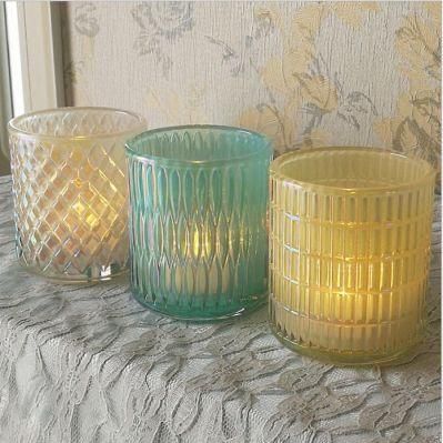 Home Decoration Glassware Ion Plating Candle Jar Candle Holder