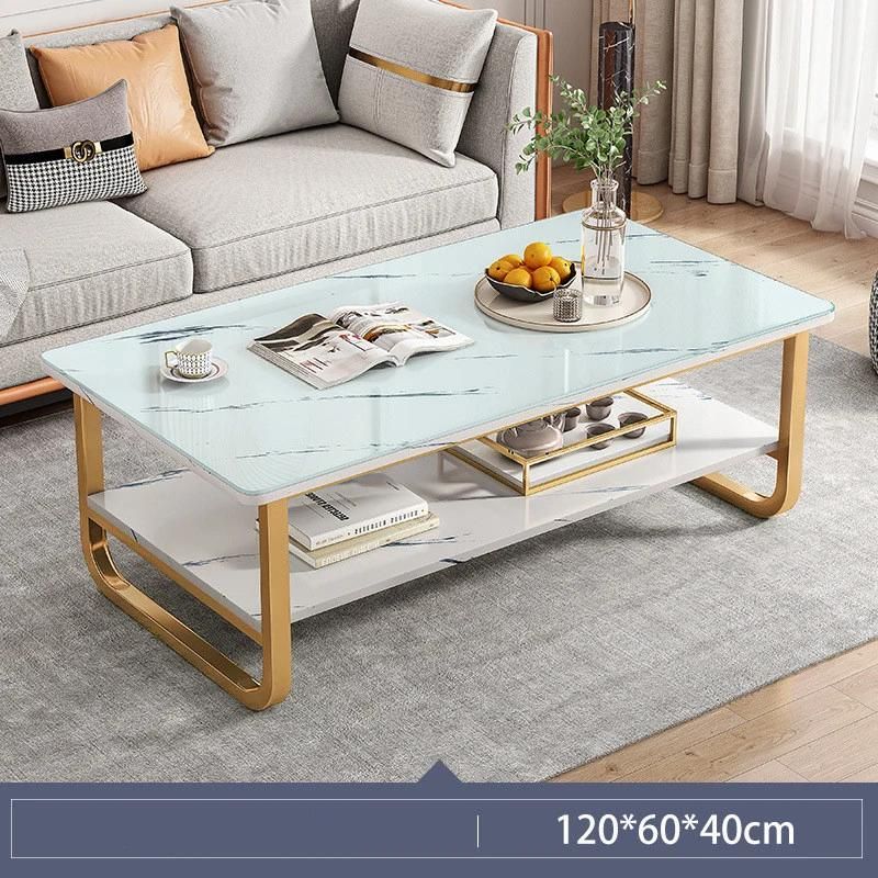 Living Room Home Small Apartment Light Luxury Modern Small Table, Multifunctional Creative Tempered Glass Furniture 0016