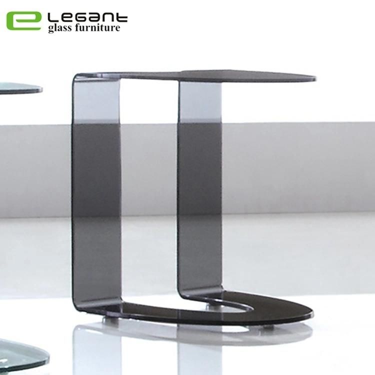 China Home Furniture Supplier Square Clear Tempered Glass Nesting Coffee Table