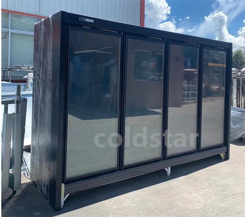 Commercial Front and Rear Open Style Air Cooling Cold Drink Refrigerator Glass Door Refrigerated Showcase