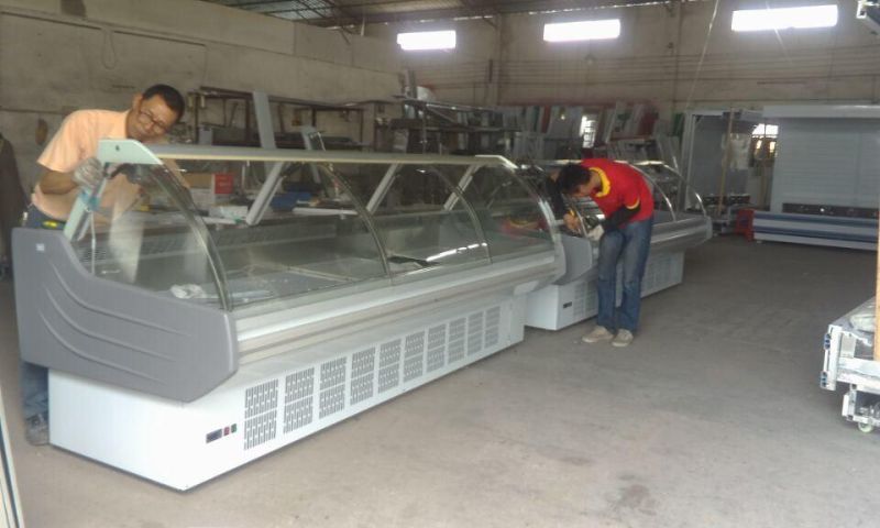 3m Hot Food Display Warmer Counter with Back Sliding Door for Supermarket